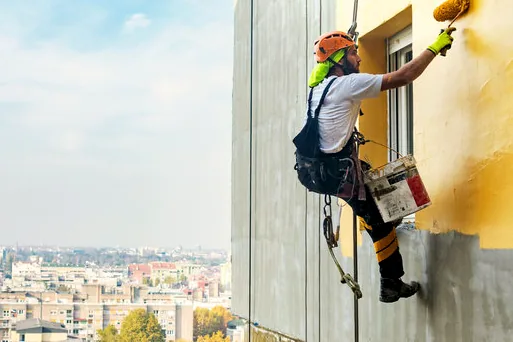 Rope access on a tall Raleigh facade